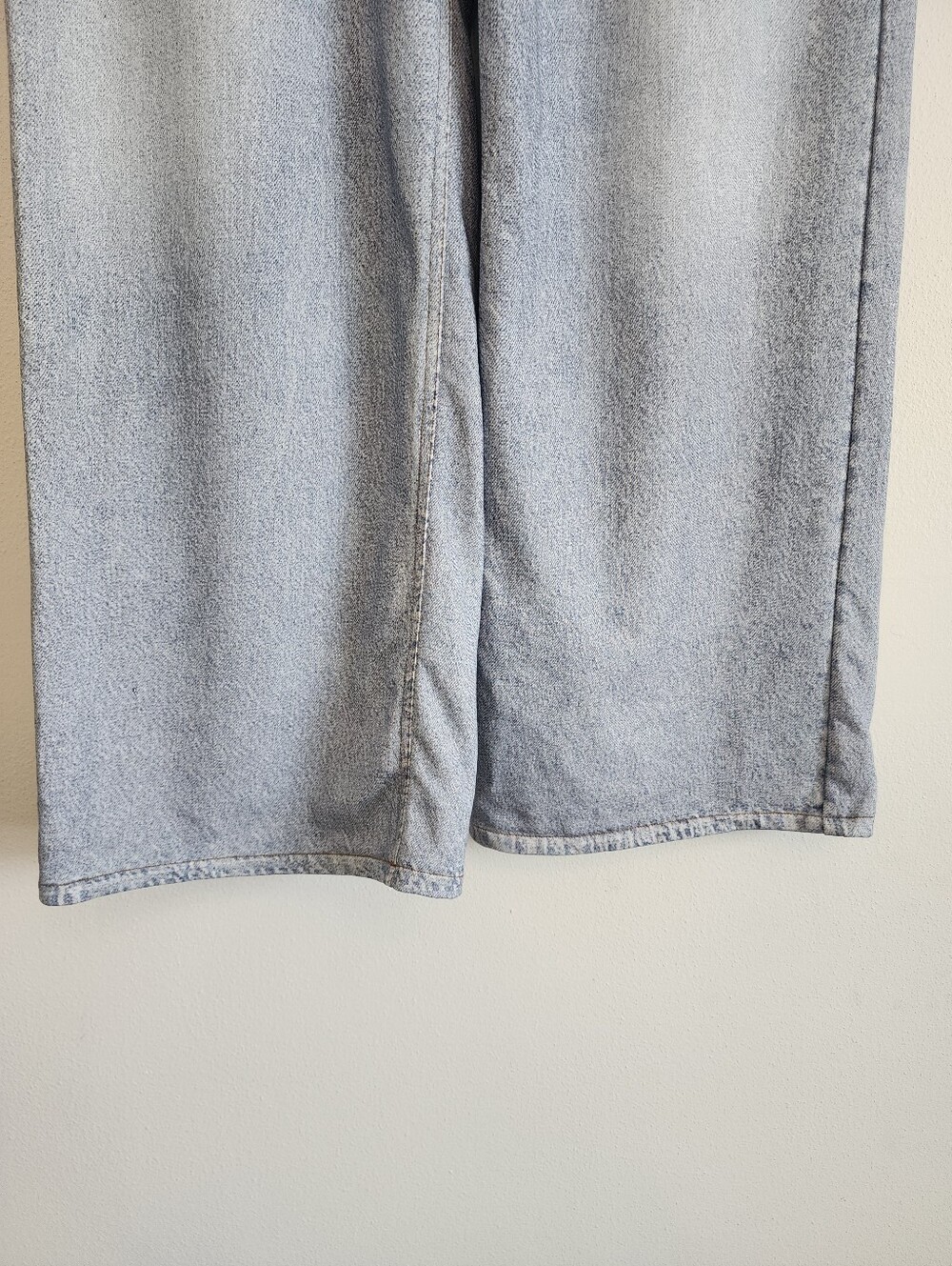 Sweatpant Jeans Ecru Wide-Leg French Terry Pants - Soft Cotton Blend - Size 8 - Picture 4 of 10
